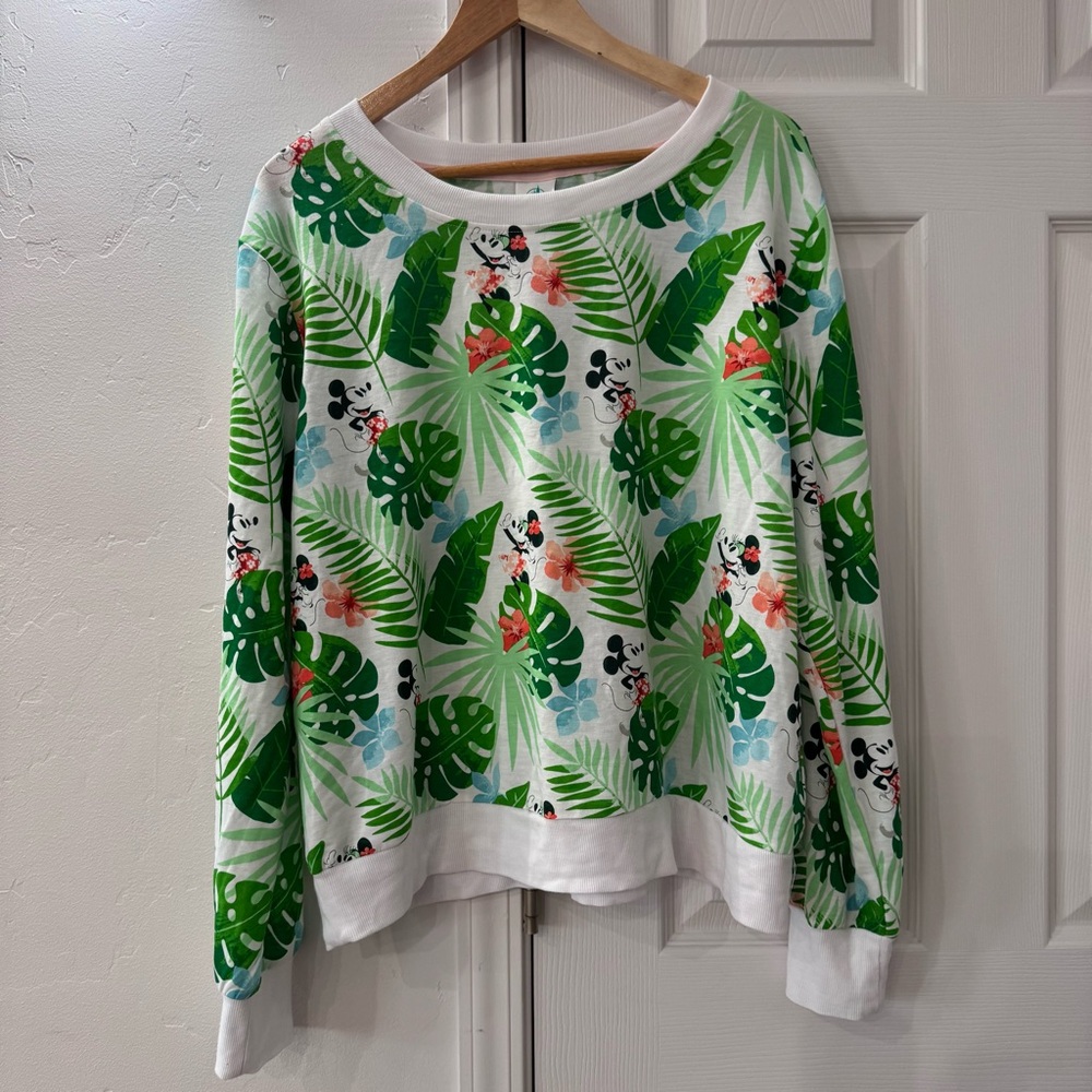Disney Store Mickey and Minnie Tropical Hideaway Long Sleeve Top For Adults XL